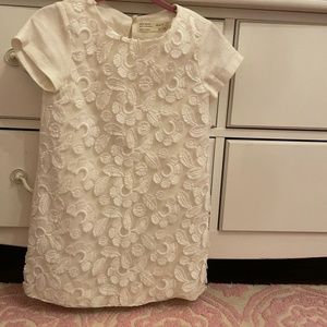 Zara little girls Off white shift dress.